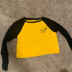 Alpha Phi “bee aphi” long sleeve crop top